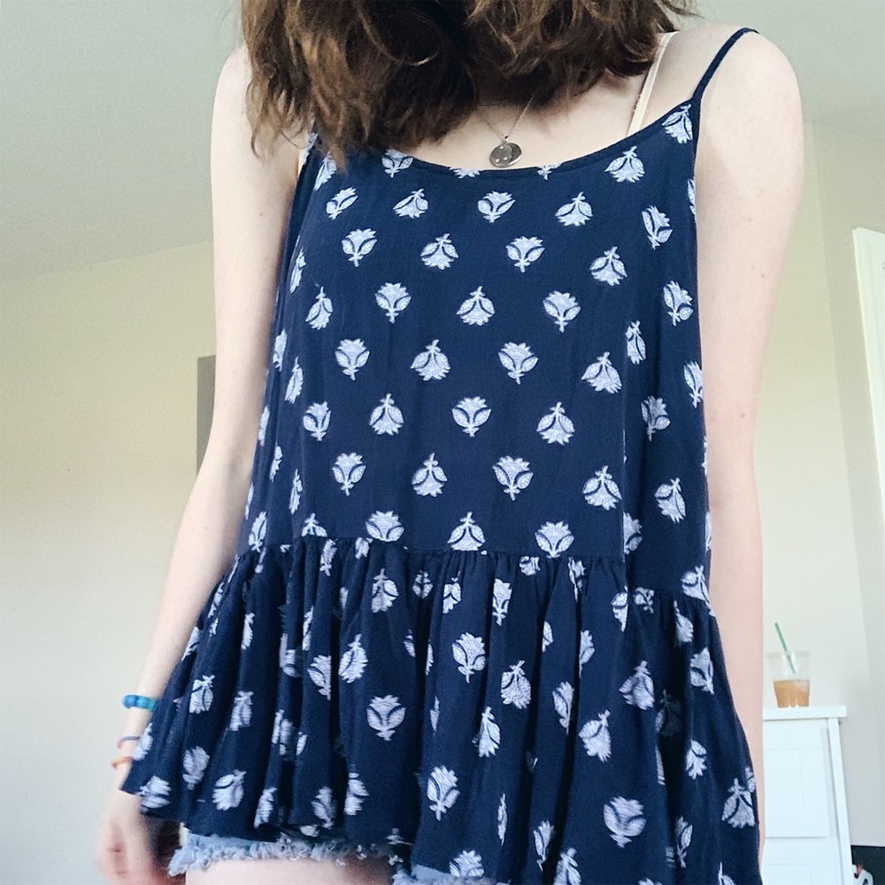 babydoll summer tanktop spaghetti strap floral top